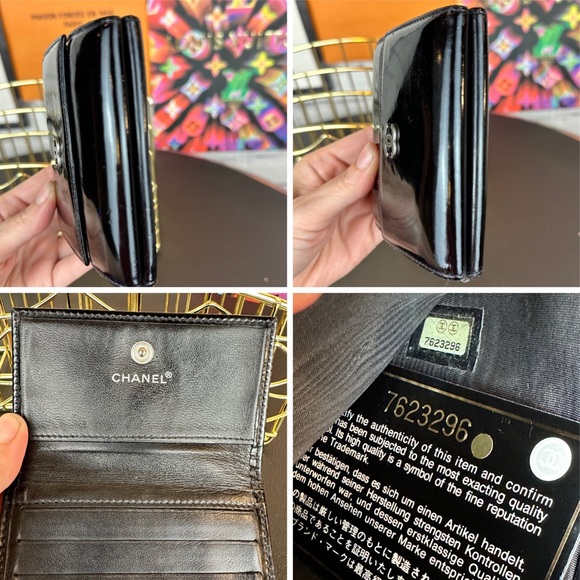 Chanel black patent leather bifold wallet - Picture 13 of 16